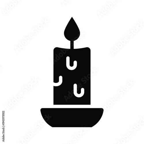 A customizable glyph style icon depicting burning candle