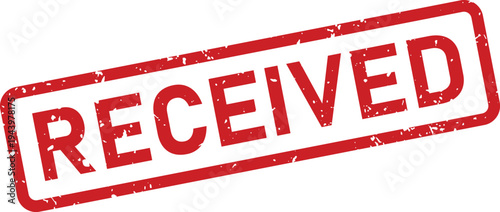 Official red RECEIVED rubber stamp marking a successful delivery or acceptance of an item