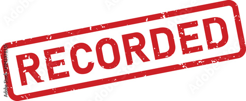 Official red RECORDED rubber stamp impression signifying a permanent registration or data entry