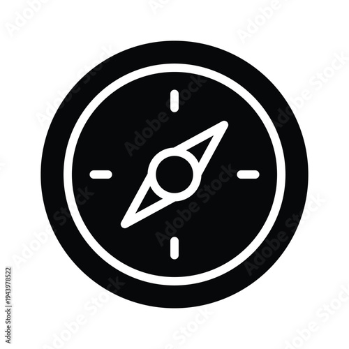 Ready to use glyph icon of orientation needle compass