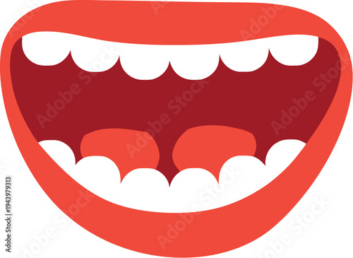 Open mouth laughing loudly with teeth and red lips, text hahaha, laughing, mouth, hahaha, laughter