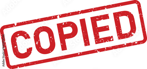 Red grunge copied rubber stamp impression indicating duplication of a document or file