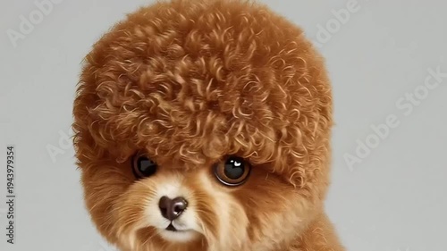 Cute brown dog with fluffy fur.