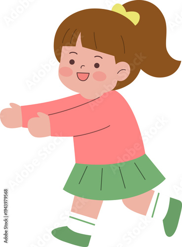 girl running around