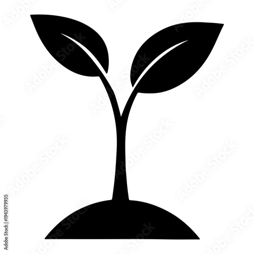 Tree silhouette icon for sustainable business and environmental growth
