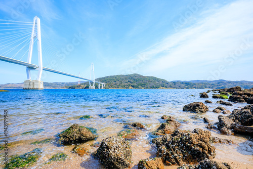 Bild auf Leinwand 冬の大島大橋　長崎県西海市　Oshima Bridge in winter