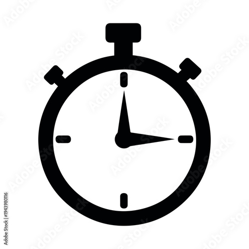 Print Stopwatch timer clock icon stock vector. Illustration