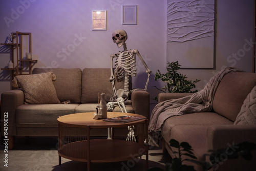 Human skeleton model sittin...