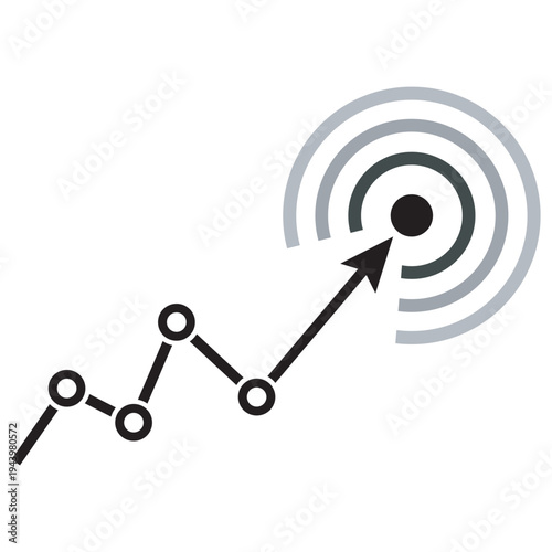 Hand clicking target with location pin vector illustration flat design