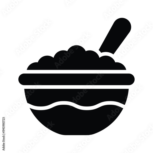 An editable glyph icon showing sehri meal for fasting use
