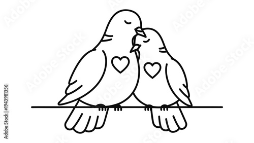 Everlasting Affection: Depicting two doves, perched intimately together, the image is a symbol of love, connection, and tender devotion.