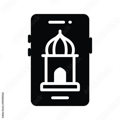A well designed glyph icon showing prayer mobile app