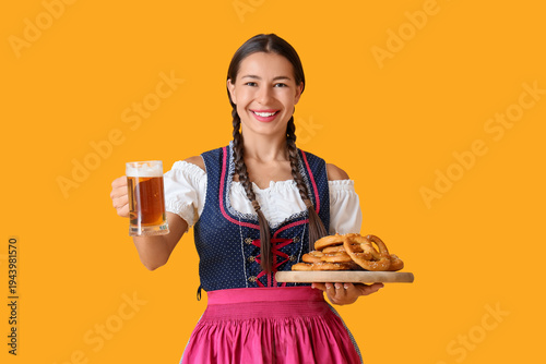 Young happy woman in tradit...