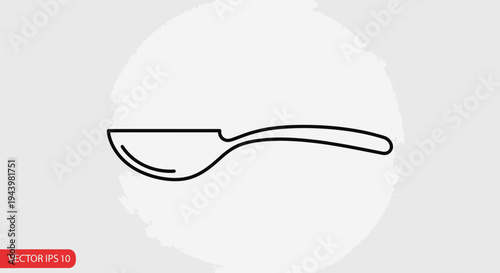 Minimalist outline spoon vector icon. Simple line art illustration of kitchen utensil, cutlery for web, app, cooking, eating, food, measurement.