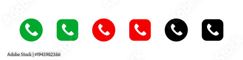 Phone or handset call transparent button icon