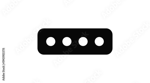Black Horizontal Ellipsis Dots Vector Icon