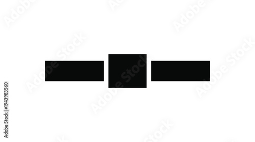 Minimalist Black Horizontal Bars and Square Graphic Element
