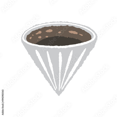 Cone Coffee Dripper with Ground Coffee