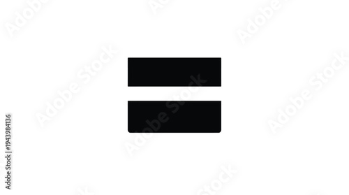 Black Equal Sign Symbol Vector Illustration