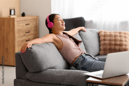 Beautiful young happy Asian...