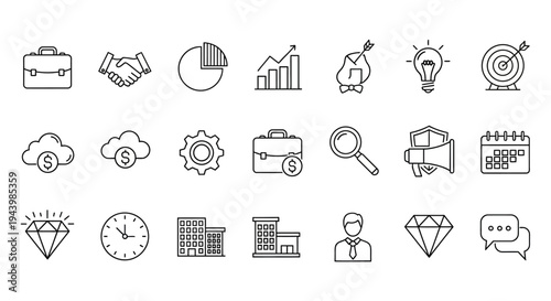 Business icons and symbols collection.