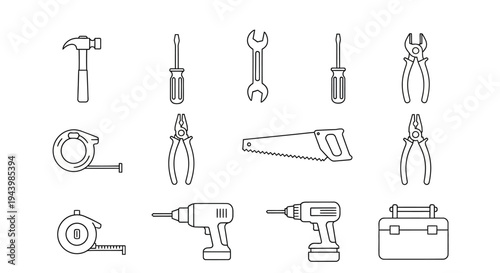 Collection of various hand tools.