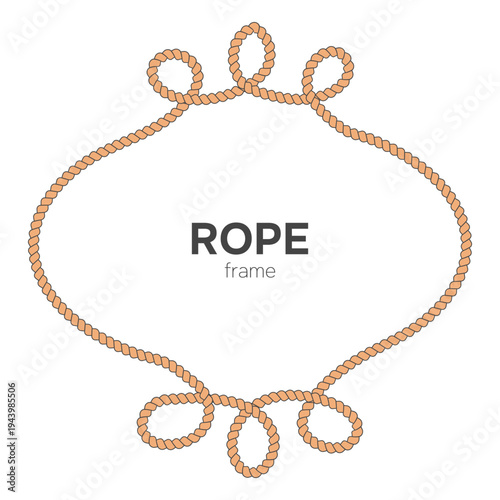 Decorative rope frame. Sailor knot pattern