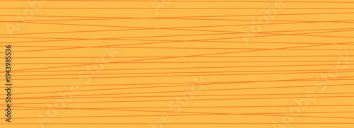 Orange background with horizontal straight lines. Childish warm color pattern. Thin threads bg