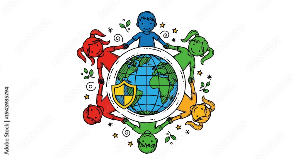 Fototapeta premium Diverse People Holding the Earth Globe.