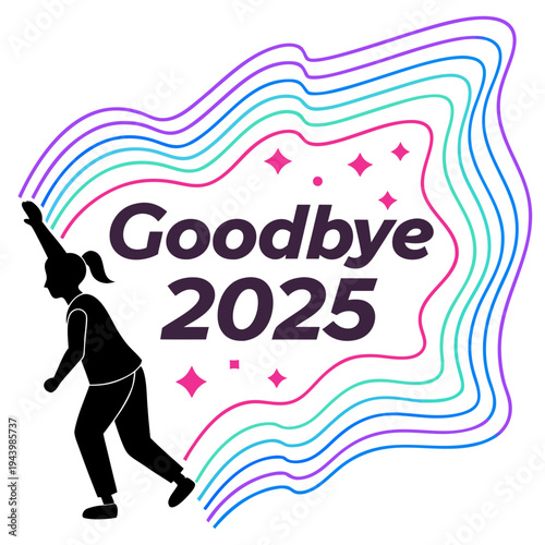 Figure waves goodbye to the outgoing year.