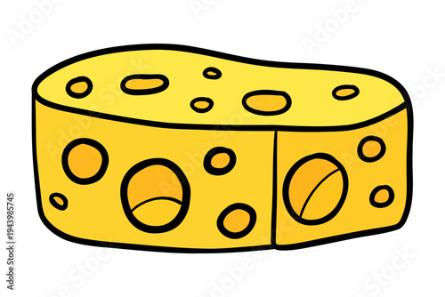 Swiss Cheese Block Vector Illustration
