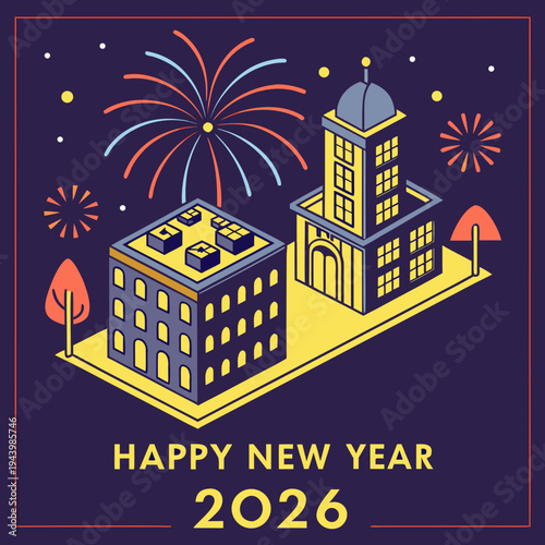 Historic buildings illuminate during night new.