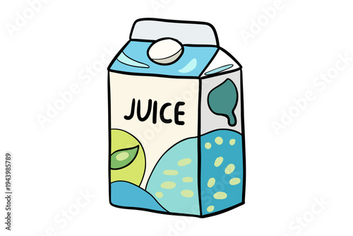 Fruit Juice Carton Package Vector Illustration