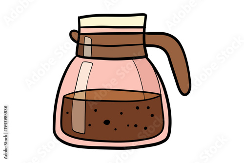 Glass Coffee Pot Vector Illustration