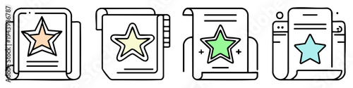 Four star ratings on document icons are shown in a row