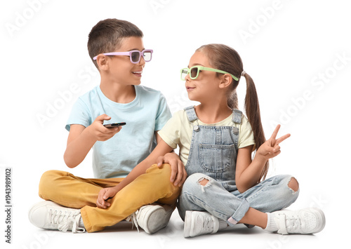 Cute happy friends in 3d gl...