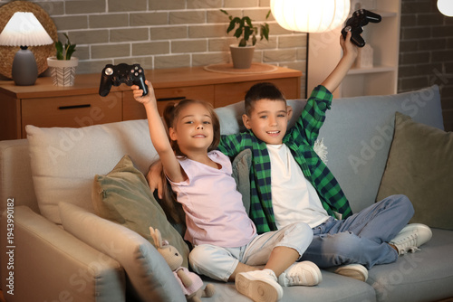 Cute happy friends playing ...