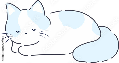 Cute Sleeping Cat Illustration