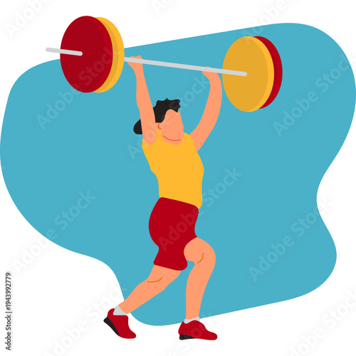 Weightlifter Lifting Barbell