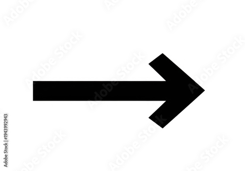A large black arrow pointing to the right isolated on transparent background