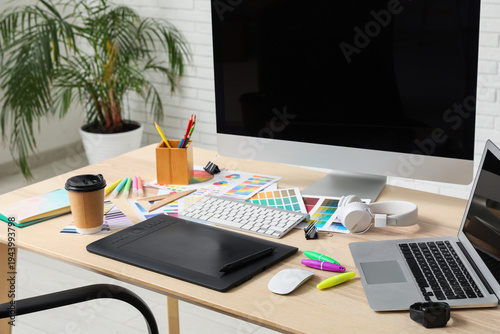 Graphic designer's workplac...
