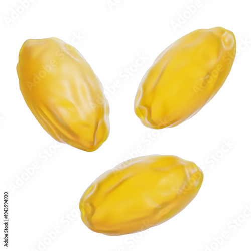 PNG 3D Raisins Illustration Isolated on a Transparent Background
