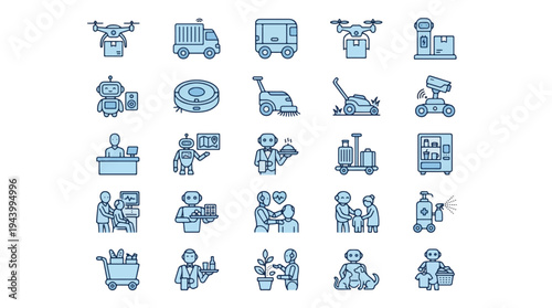 Industrial Pipeline System Icons Set with Valves Pumps Gauges Sensors and Flow Meters for Oil Gas Water Infrastructure Management Monitoring Maintenance Engineering and Automation Technology Design