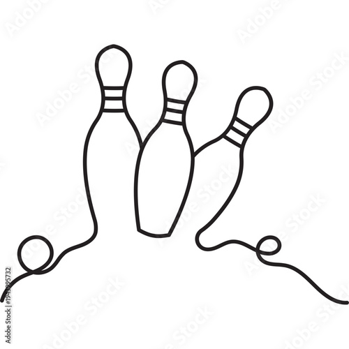 Bowling Pins Line Art Icon