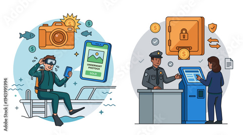 Mobile Banking Payment Illustration