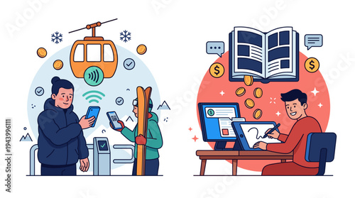 Mobile Banking Payment Illustration