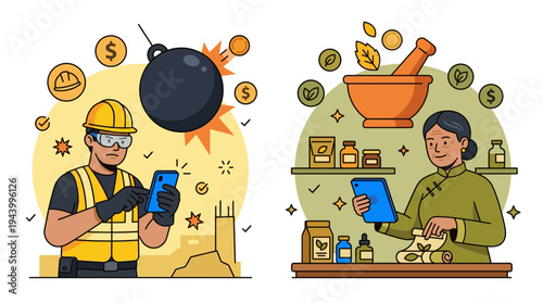 Mobile Banking Payment Illustration