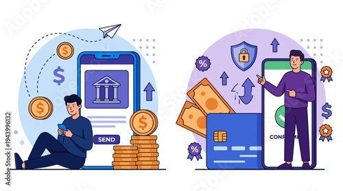 Mobile Banking Payment Illustration