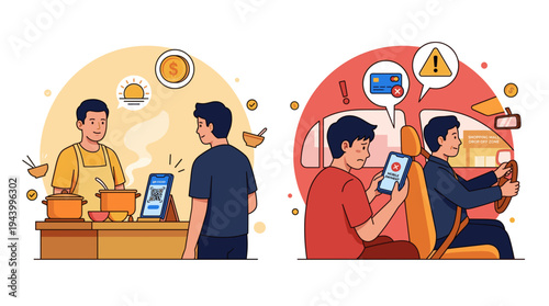 Mobile Banking Payment Illustration