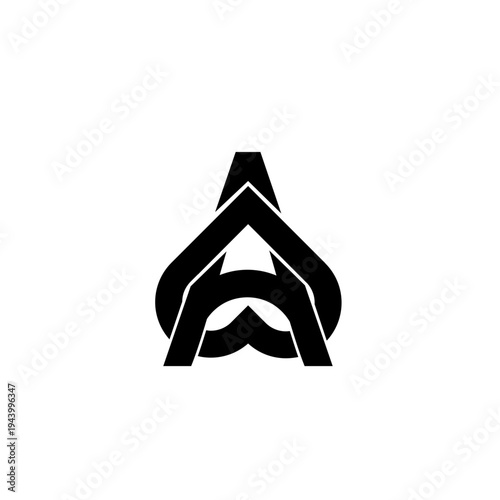 Abstract Geometric Letter A Logo Design in Modern Black and White Style